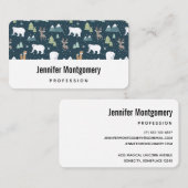 Cute Kerstwinter Animals Pattern Visitekaartje (Voorkant / Achterkant)