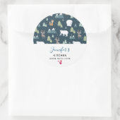 Cute KerstWinter Animals Rustic Kitchen Ronde Sticker (Tas)