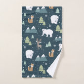 Cute Kerstwinter Animals Rustin Pattern Bad Handdoek (Handdoek)