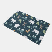 Cute Kerstwinter Animals Rustin Pattern Deurmat (Schuin)