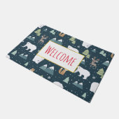 Cute Kerstwinter Animals Rustin Pattern Deurmat (Schuin)