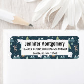 Cute Kerstwinter Animals Rustin Pattern Etiket (Insitu)