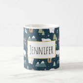 Cute Kerstwinter Animals Rustin Pattern Koffiemok (Center)