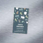 Cute Kerstwinter Animals Rustin Pattern Magnetisch Visitekaartje (Voorbeeld)