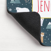 Cute Kerstwinter Animals Rustin Pattern Muismat (Hoek)