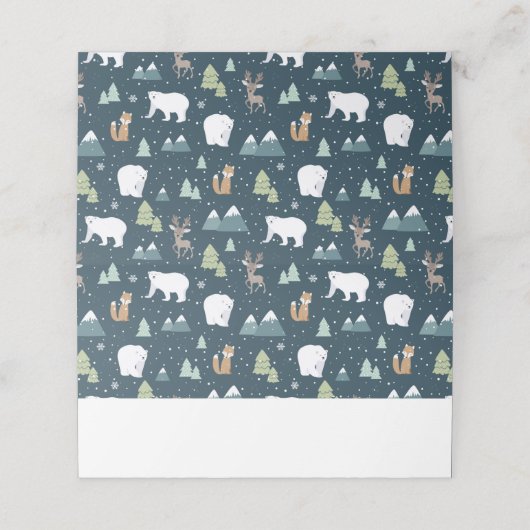 Cute Kerstwinter Animals Rustin Pattern Plaatskaartje (Buitenkant ongevouwen)