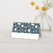 Cute Kerstwinter Animals Rustin Pattern Plaatskaartje (Voorkant)