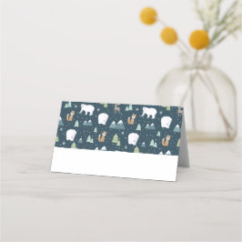 Cute Kerstwinter Animals Rustin Pattern Plaatskaartje