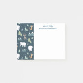 Cute Kerstwinter Animals Rustin Pattern Post-it® Notes (Voorkant)
