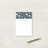 Cute Kerstwinter Animals Rustin Pattern Post-it® Notes (Op bureau)