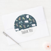 Cute Kerstwinter Animals Rustin Pattern Ronde Sticker (Envelop)