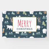 Cute Kerstwinter Animals Rustin Pattern Spandoek (Horizontaal)