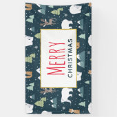 Cute Kerstwinter Animals Rustin Pattern Spandoek (Verticaal)