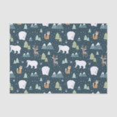 Cute Kerstwinter Animals Rustin Pattern Tissuepapier (Voorkant)