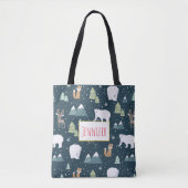 Cute Kerstwinter Animals Rustin Pattern Tote Bag (Voorkant)
