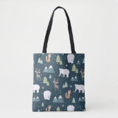 Cute Kerstwinter Animals Rustin Pattern Tote Bag (Voorkant)