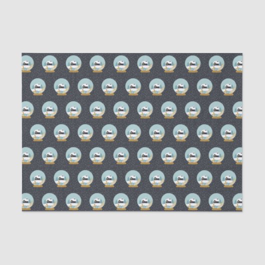 Cute KerstWinter Snow Wereldbol Pattern Tissuepapier (Voorkant)