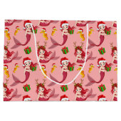 Cute-kerstzeepaardpatroon Groot Cadeauzakje (Achterkant)