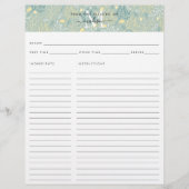 Cute Keuken Initiaal Teal Bloemige Botanische Rece (Voorkant)