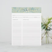 Cute Keuken Initiaal Teal Bloemige Botanische Rece (Staand voorkant)