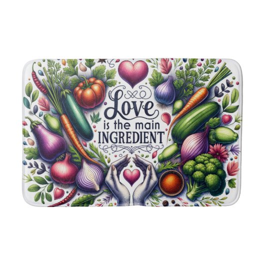 Cute keuken liefde woordkunst badmat (Voorkant)