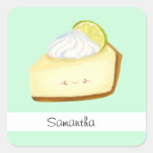 Cute Key Limoen Pie Vierkante Sticker (Voorkant)