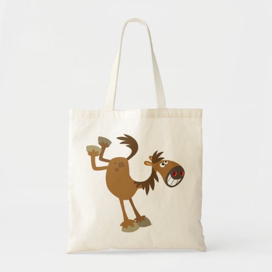 Cute Kicking Cartoon Horse Bag Tote Bag (Voorkant)