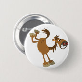 Cute Kicking Cartoon Horse Button Badge (Voorkant /achterkant)