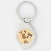 Cute Kicking Cartoon Horse Metal Sleutelhanger (Voorkant)
