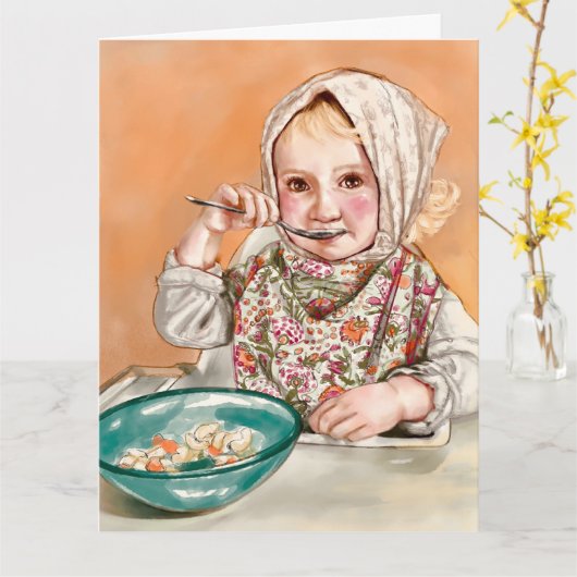 Cute kid card kaart (Gele Bloem)