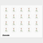 Cute Kid Rabbit Happy Easter Party Ronde Sticker (Vel)