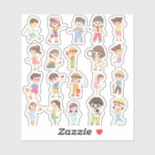 Cute Kids Activity Vinyl Stickers (Vel)