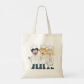 Cute Kids Afstudeercartoon Tote Bag (Achterkant)