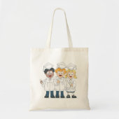 Cute Kids Afstudeercartoon Tote Bag (Voorkant)