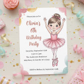 Cute Kids Ballerina Birthday Kaart