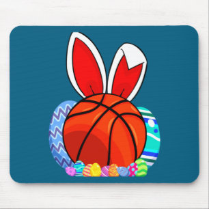 Cute kids basketbal paasei konijn t-shirt muismat
