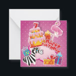 Cute Kids Birthday Notitiekaartje<br><div class="desc">Schattige vogeldag Kaart</div>