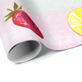Cute KIds Birthday Watermelon Lemon Cadeaupapier (Rol Hoek)