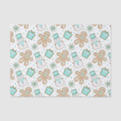 Cute Kids Blue Festive Christmas Gingerbread Tissuepapier (Voorkant)