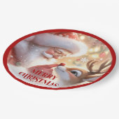 Cute Kids Christmas Dinner Plates Santa Rudolph Papieren Bordje (Gekanteld)