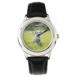 Cute Kid's Dalmatian Personalized Horloge