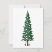 Cute Kids Decorating Big Snowy Christmas Tree Card Feestdagenkaart (Voorkant)