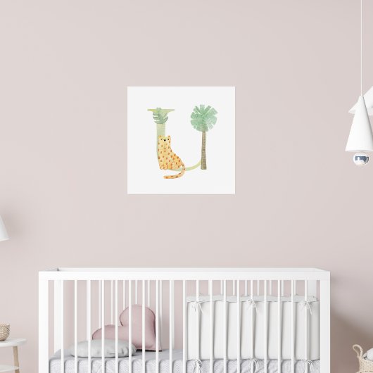 Cute Kids Dier JACHTLUIPAARD Monogram U Kinderkame Poster (Kinderkamer 2)