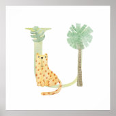 Cute Kids Dier JACHTLUIPAARD Monogram U Kinderkame Poster (Voorkant)
