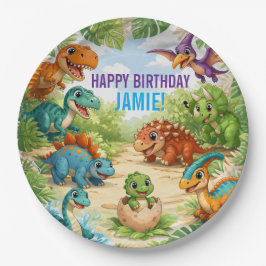 Cute Kids Dinosaur Birthday Papieren Bordje