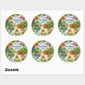 Cute Kids Dinosaur Birthday Ronde Sticker