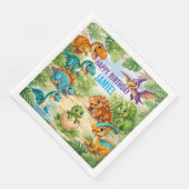 Cute Kids Dinosaur Birthday Servet (Hoek)