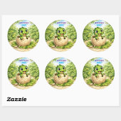Cute Kids Dinosaur Hatchling Ronde Sticker