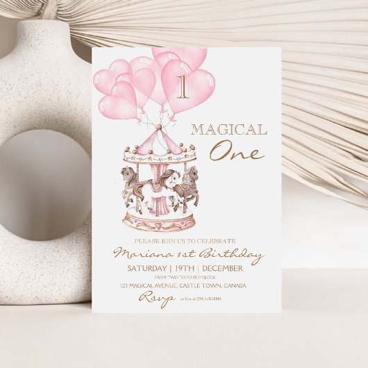 Cute Kid's Draaimolen Eenhoorn Meisjesachtig 1e Ve Kaart