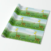 Cute Kids Giraffe Inpakpapier (Uitgerold)